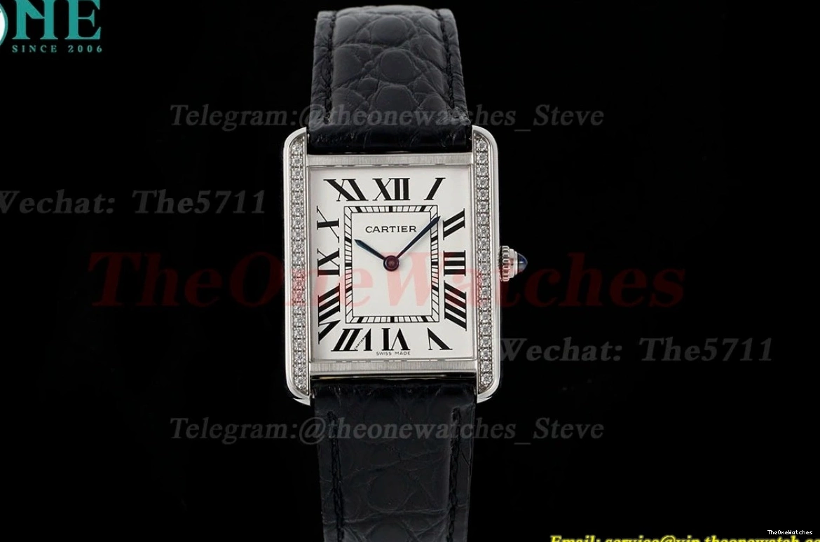 SS Dia White Solo Quartz AF LE 27.4mm Tank Dial 0411